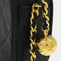 Pre Owned Chanel Black Calfskin Leather CC Camera Bag