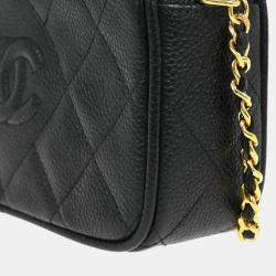 Pre Owned Chanel Black Calfskin Leather CC Camera Bag