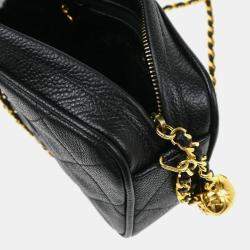 Pre Owned Chanel Black Calfskin Leather CC Camera Bag