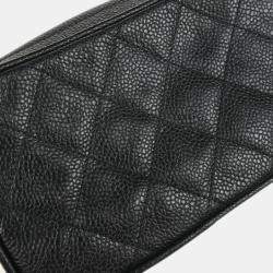 Pre Owned Chanel Black Calfskin Leather CC Camera Bag