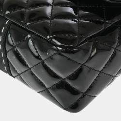 مملوكة مسبقًا Chanel Black Patent Leather Single Flap Shoulder Bag