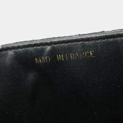 Pre Owned Chanel Black Satin Mini Classic Square Flap Shoulder Bag 