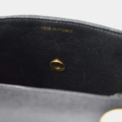 Pre Owned Chanel Black Calfskin Chevron Mini Square Shoulder Bag