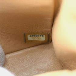 Pre Owned Chanel Beige Calfskin Mini Classic Square Flap Shoulder Bag