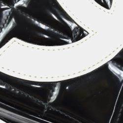 Chanel Black Patent Leather Heart Vanity Handbag