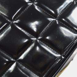 Chanel Black Patent Leather Heart Vanity Handbag