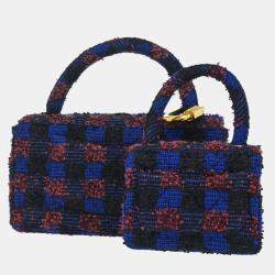 Chanel Blue Tweed Classic Single Flap Two-in-One Flap Bag Set 