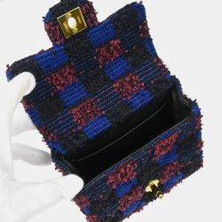Chanel Blue Tweed Classic Single Flap Two-in-One Flap Bag Set 