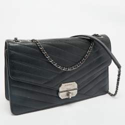 Pre Owned Chanel Black Chevron Quilted Leather Gabrielle Flap Bag