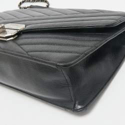 Pre Owned Chanel Black Chevron Quilted Leather Gabrielle Flap Bag