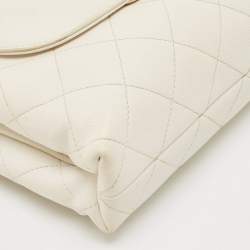 Chanel White Caviar Leather CC Flap Chain Bag