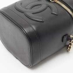 Pre Owned Chanel Black Leather CC Mania Vanity Bag
