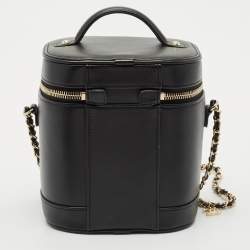 Pre Owned Chanel Black Leather CC Mania Vanity Bag
