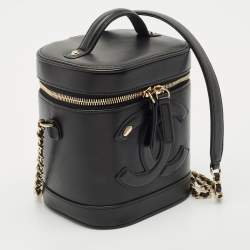 Pre Owned Chanel Black Leather CC Mania Vanity Bag