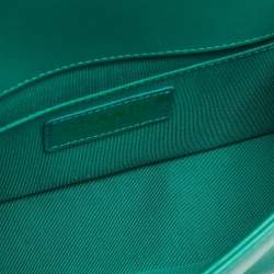Chanel Green Chevron Leather Small Boy Flap Bag