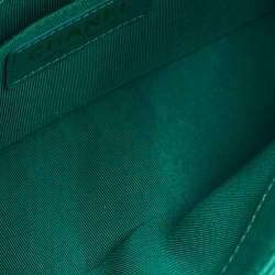 Chanel Green Chevron Leather Small Boy Flap Bag