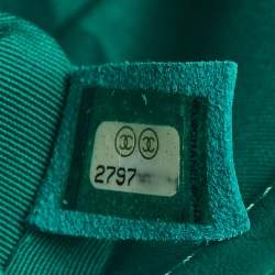 Chanel Green Chevron Leather Small Boy Flap Bag
