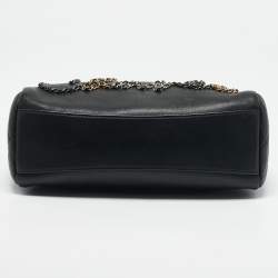 Chanel Black Leather Chain Signature Bag
