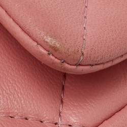 Pre Owned Chanel Pink Quilted Leather Mini Rectangle Classic Single Flap Bag