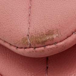 Pre Owned Chanel Pink Quilted Leather Mini Rectangle Classic Single Flap Bag