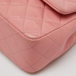 Pre Owned Chanel Pink Quilted Leather Mini Rectangle Classic Single Flap Bag
