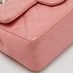 Pre Owned Chanel Pink Quilted Leather Mini Rectangle Classic Single Flap Bag