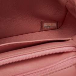 Pre Owned Chanel Pink Quilted Leather Mini Rectangle Classic Single Flap Bag