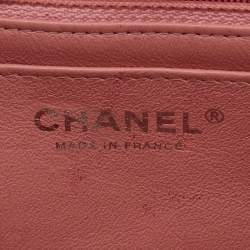 Pre Owned Chanel Pink Quilted Leather Mini Rectangle Classic Single Flap Bag