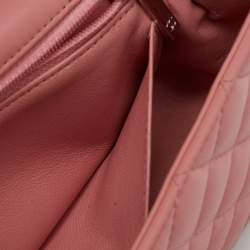 Pre Owned Chanel Pink Quilted Leather Mini Rectangle Classic Single Flap Bag