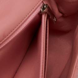 Pre Owned Chanel Pink Quilted Leather Mini Rectangle Classic Single Flap Bag