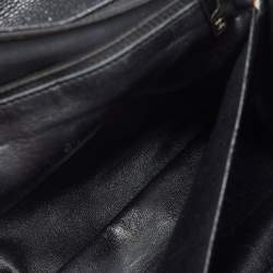 Pre Owned Chanel Black Quilted Caviar Leather Jumbo Classic Single Flap Bag