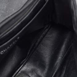 Pre Owned Chanel Black Quilted Caviar Leather Jumbo Classic Single Flap Bag