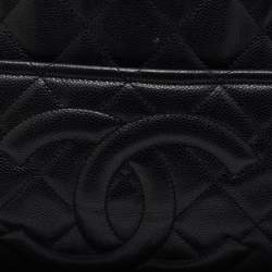 Chanel Black Quilted Caviar Soft Leather Medium Timeless Shopping Tote