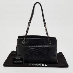 Chanel Black Quilted Caviar Soft Leather Medium Timeless Shopping Tote