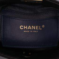 Pre Owned Chanel Black Mini Lambskin Elegant Chain Vanity Case