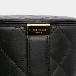 Pre Owned Chanel Black Mini Lambskin Elegant Chain Vanity Case
