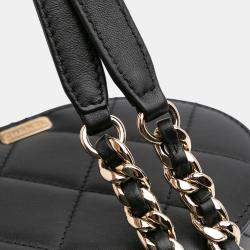 Pre Owned Chanel Black Mini Lambskin Elegant Chain Vanity Case