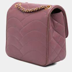 Pre Owned Chanel Pink Paris Seoul Mini Lambskin Pagoda Single Flap