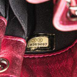 Pre Owned Chanel Pink CC Patent Phone Holder Crossbody