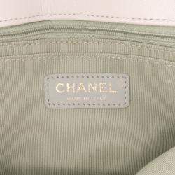 Pre Owned Chanel Blue/White CC Quilted Calfskin Single Flap