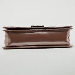 Chanel Beige Patent Leather Large Reverso Boy Flap Bag