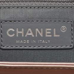 Chanel Beige Patent Leather Large Reverso Boy Flap Bag