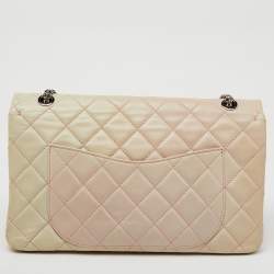 Pre Owned Chanel White/Pink Ombre Quilted Leather 2.55 Classic Reissue 277 Flap Bag