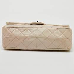 Pre Owned Chanel White/Pink Ombre Quilted Leather 2.55 Classic Reissue 277 Flap Bag