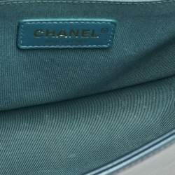 Chanel Metallic Green Quilted Leather Medium Boy Flap Bag