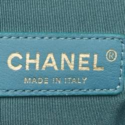 Chanel Metallic Green Quilted Leather Medium Boy Flap Bag
