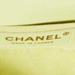 Chanel Yellow Green Chevron Leather Small Boy Flap Bag