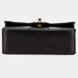 Pre Owned Chanel Black Mini Square Classic Lambskin Single Flap