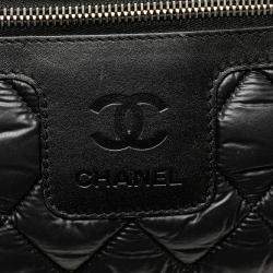 Pre Owned Chanel Black Small Quilted Nylon Coco Cocoon Tote