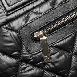 Pre Owned Chanel Black Small Quilted Nylon Coco Cocoon Tote